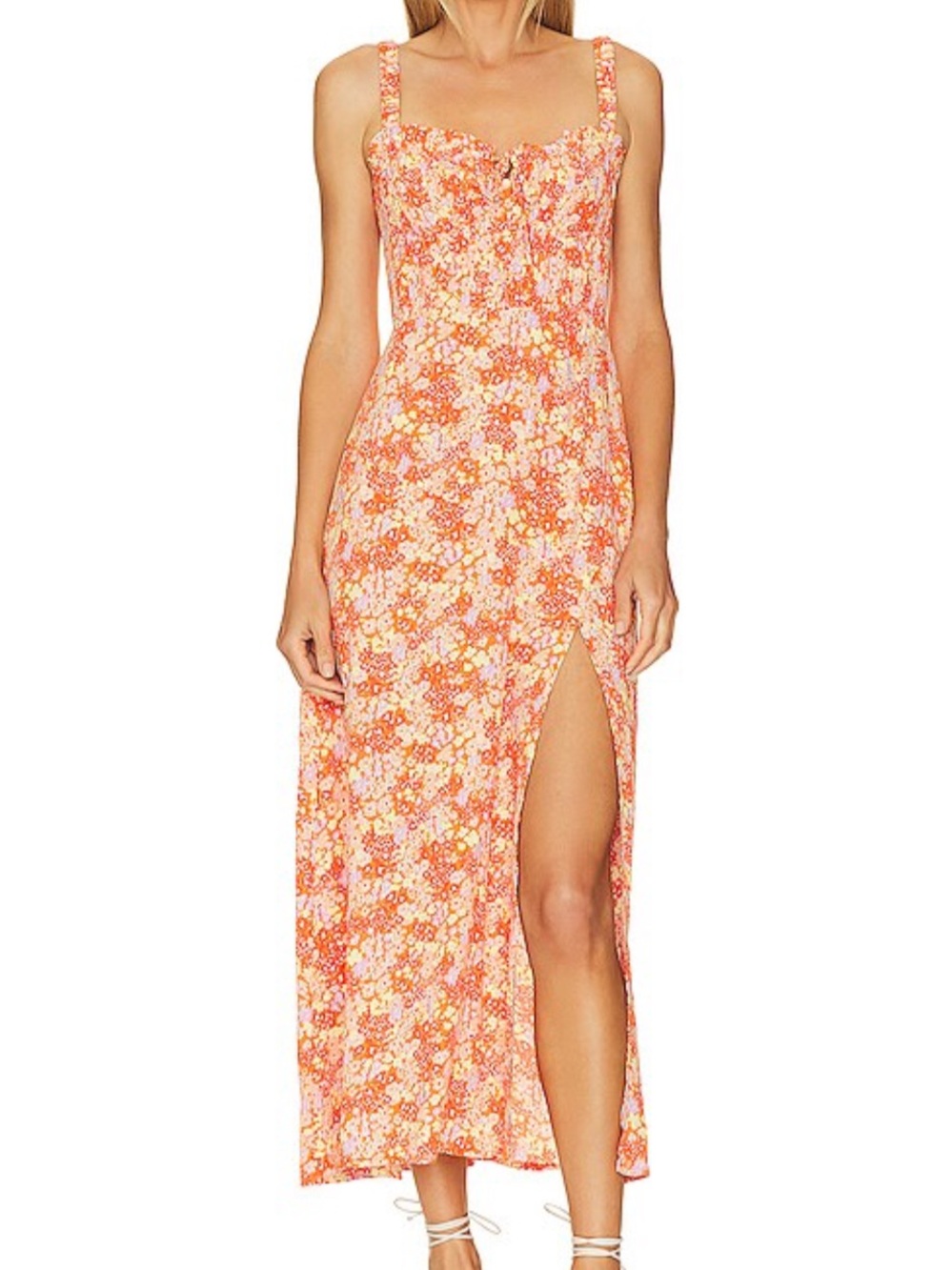 ASTR The Label ELSIE DRESS IN ORANGE FLORAL
